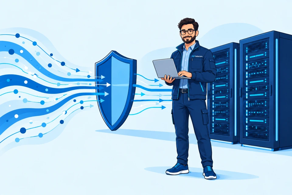 Network analyst reviewing service traffic